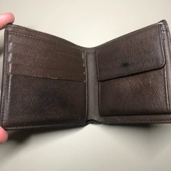 Louis Vuitton Damier Ebene Canvas Leather Marco Bifold Wallet - Picture 4 of 9